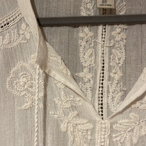 Rachel Zoe 100% Cotton Boho Chic oversized white shirt size S - Picture 3 of 8